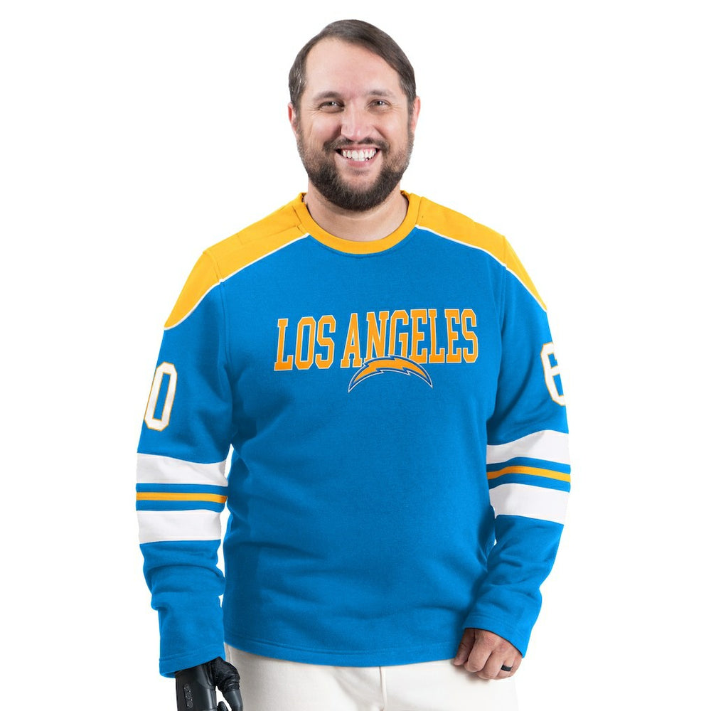 Los Angeles Chargers G-III Sports by Carl Banks Adaptive Lord Stanley Crewneck Sweatshirt - Powder Blue Sweatshirts
