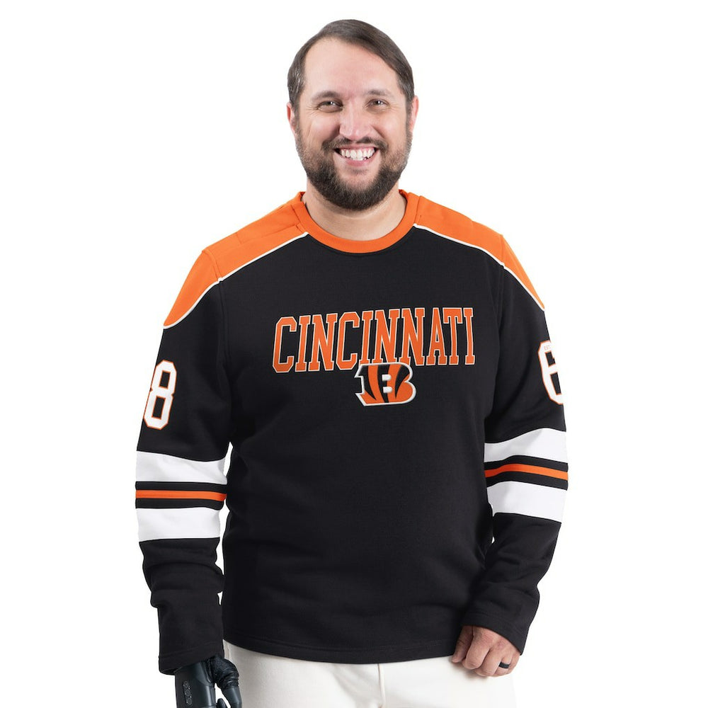 Cincinnati Bengals G-III Sports by Carl Banks Adaptive Lord Stanley Crewneck Sweatshirt - Black Sweatshirts