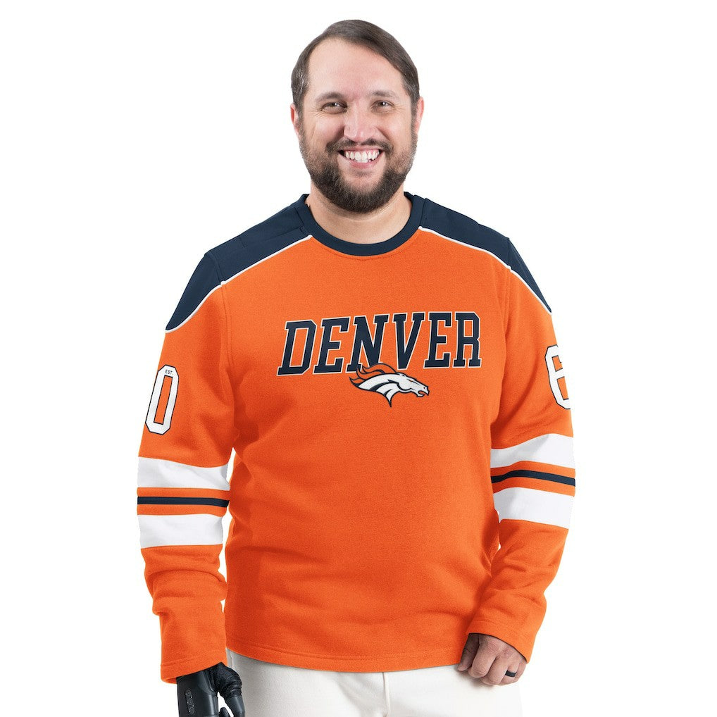 Denver Broncos G-III Sports by Carl Banks Adaptive Lord Stanley Crewneck Sweatshirt - Orange Sweatshirts