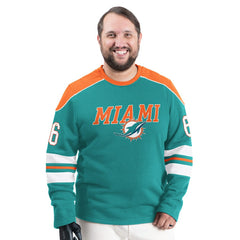 Miami Dolphins G-III Sports by Carl Banks Adaptive Lord Stanley Crewneck Sweatshirt - Aqua Sweatshirts