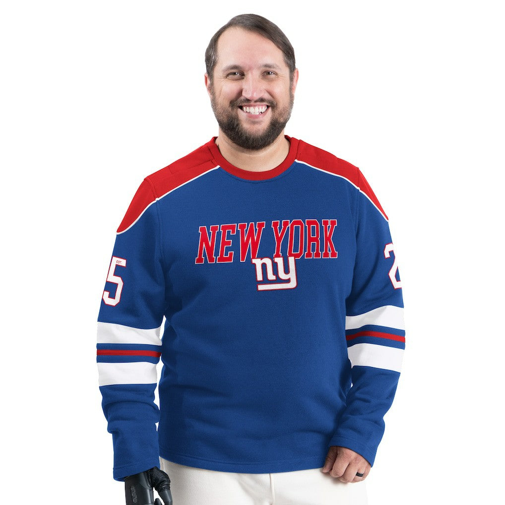 New York Giants G-III Sports by Carl Banks Adaptive Lord Stanley Crewneck Sweatshirt - Royal Sweatshirts