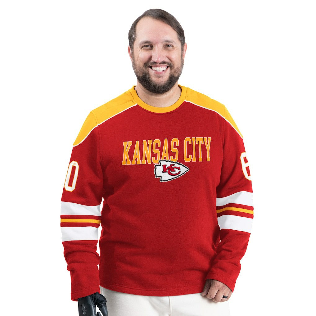 Kansas City Chiefs G-III Sports by Carl Banks Adaptive Lord Stanley Crewneck Sweatshirt - Red Sweatshirts