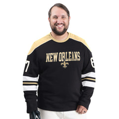 New Orleans Saints G-III Sports by Carl Banks Adaptive Lord Stanley Crewneck Sweatshirt - Black Sweatshirts