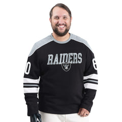 Las Vegas Raiders G-III Sports by Carl Banks Adaptive Lord Stanley Crewneck Sweatshirt - Black Sweatshirts