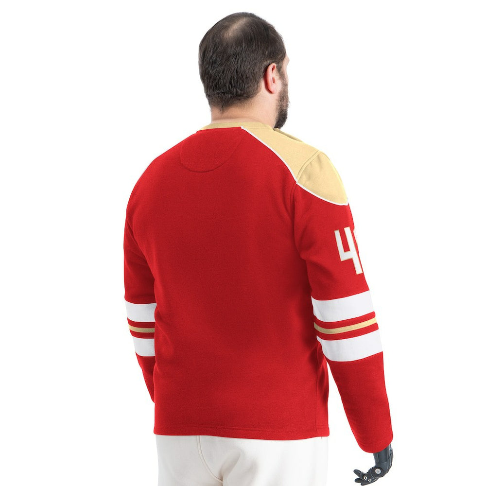 San Francisco 49ers G-III Sports by Carl Banks Adaptive Lord Stanley Crewneck Sweatshirt - Scarlet Sweatshirts