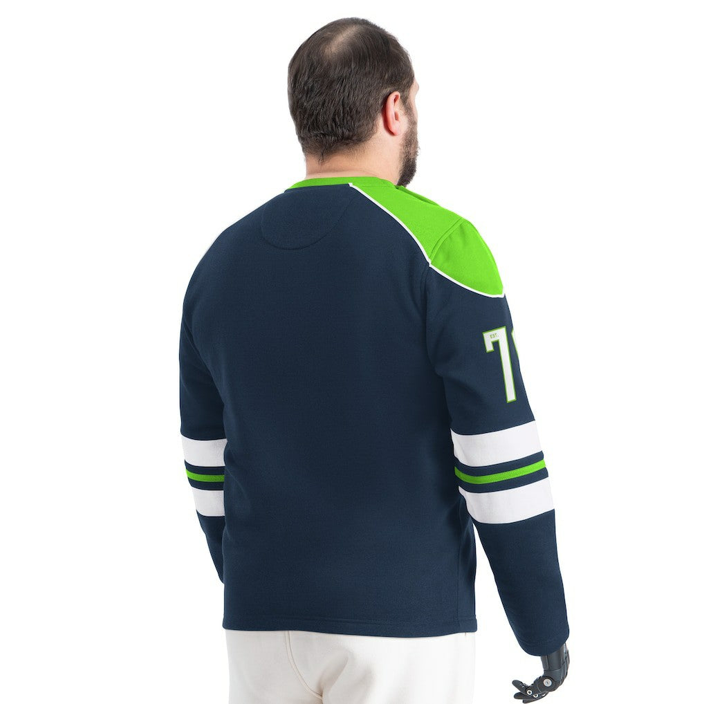 Seattle Seahawks G-III Sports by Carl Banks Adaptive Lord Stanley Crewneck Sweatshirt - College Navy Sweatshirts