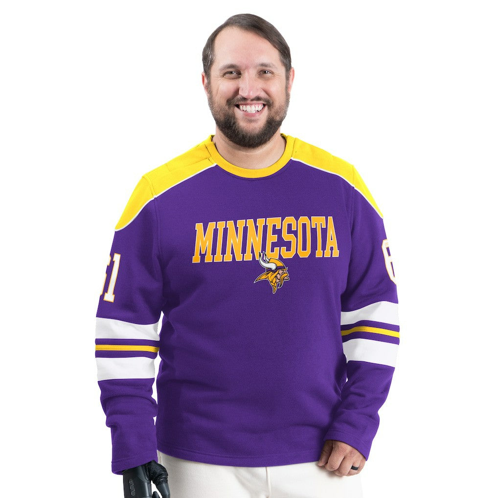Minnesota Vikings G-III Sports by Carl Banks Adaptive Lord Stanley Crewneck Sweatshirt - Purple Sweatshirts