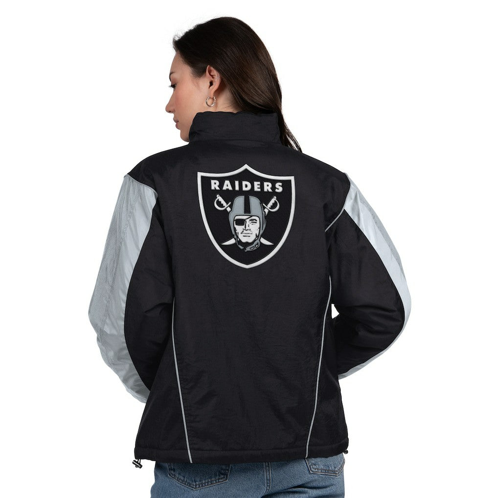 Las Vegas Raiders Starter Women's Thursday Night Gridiron Half-Zip Jacket - Black/Silver Jackets