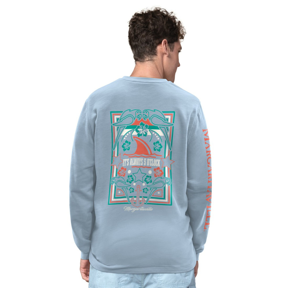 Detroit Lions Margaritaville Five O'Clock Henley Long Sleeve T-Shirt - Light Blue T-shirts