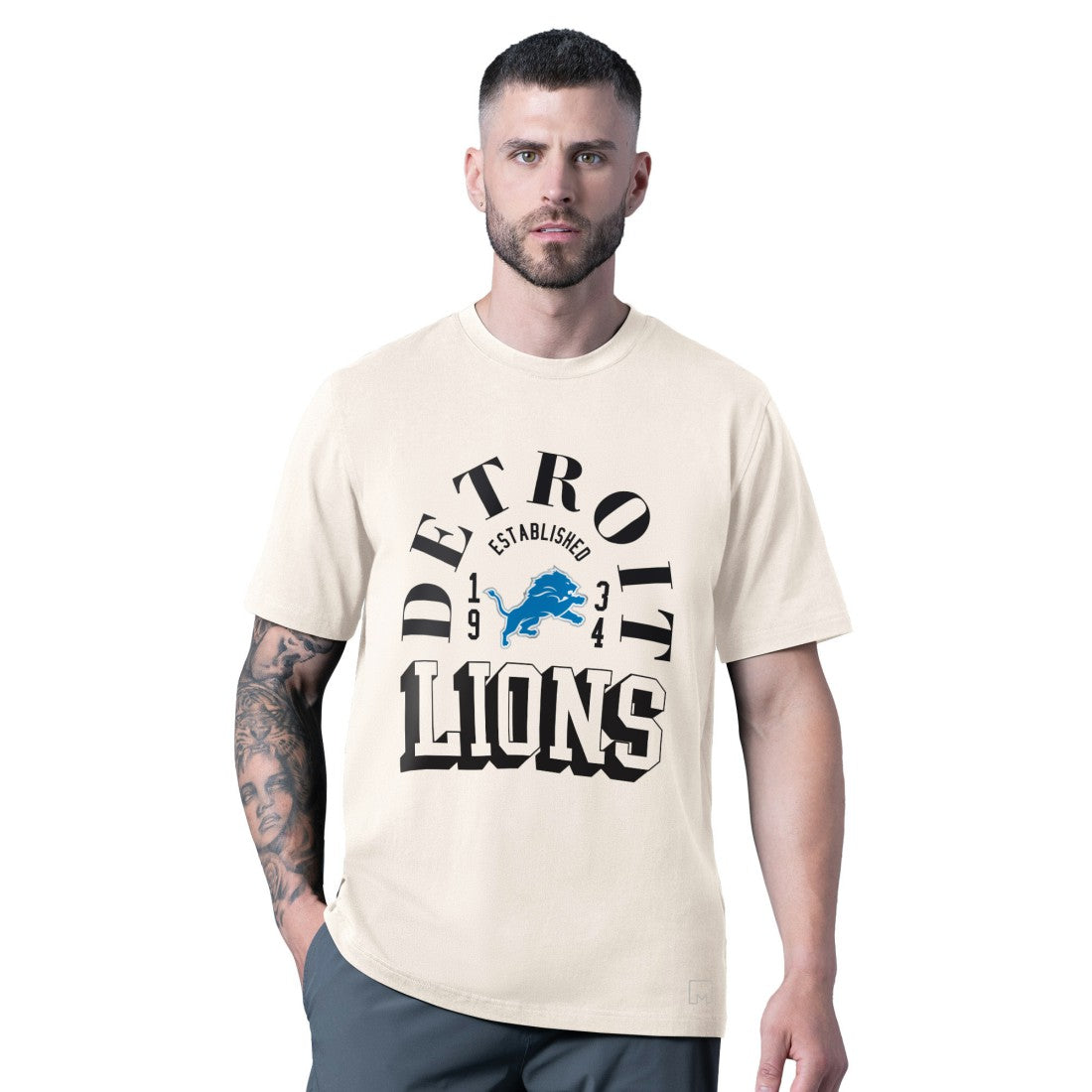 Detroit Lions MSX by Michael Strahan Whiteout Vintage T-Shirt - White T-shirts