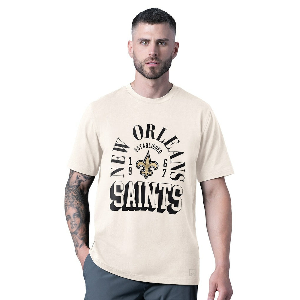 New Orleans Saints MSX by Michael Strahan Whiteout Vintage T-Shirt - White T-shirts
