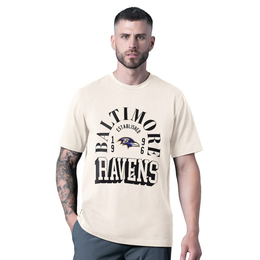 Baltimore Ravens MSX by Michael Strahan Whiteout Vintage T-Shirt - White T-shirts