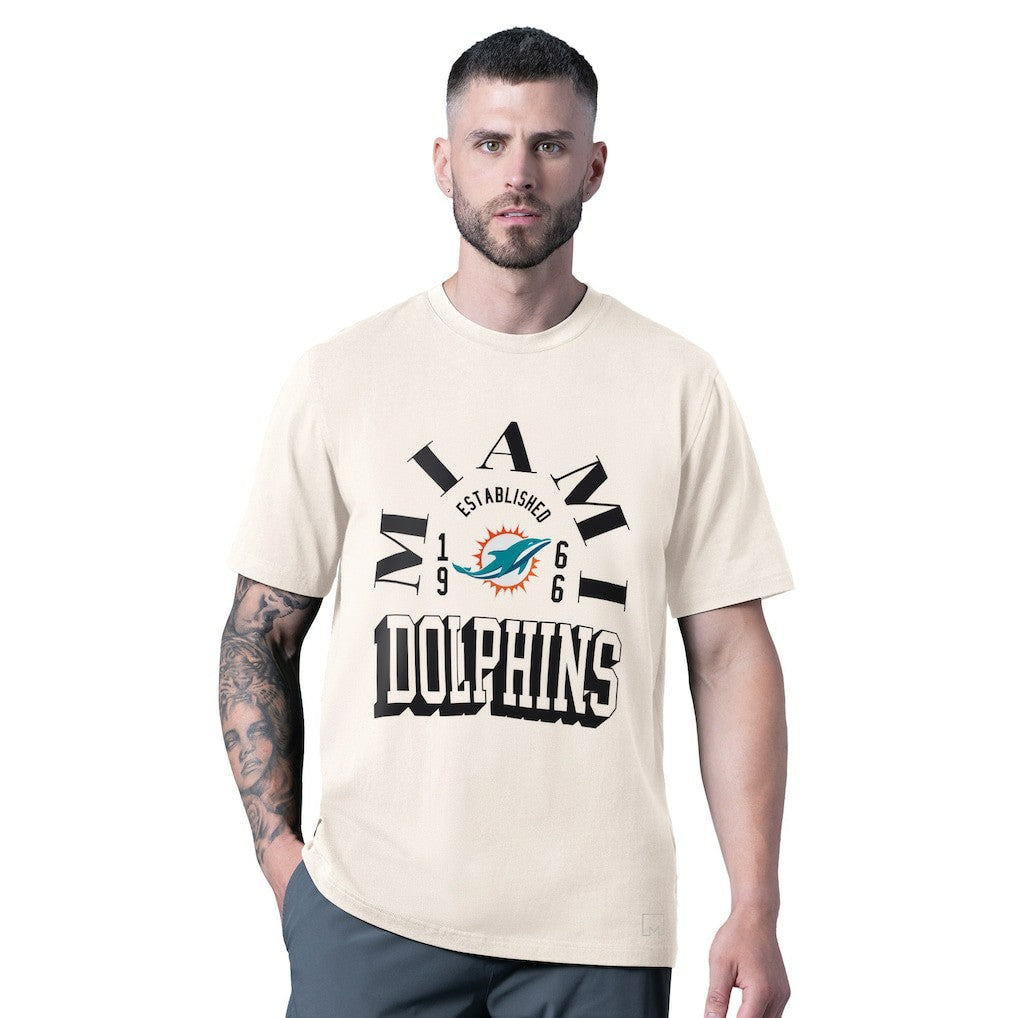 Miami Dolphins MSX by Michael Strahan Whiteout Vintage T-Shirt - White T-shirts