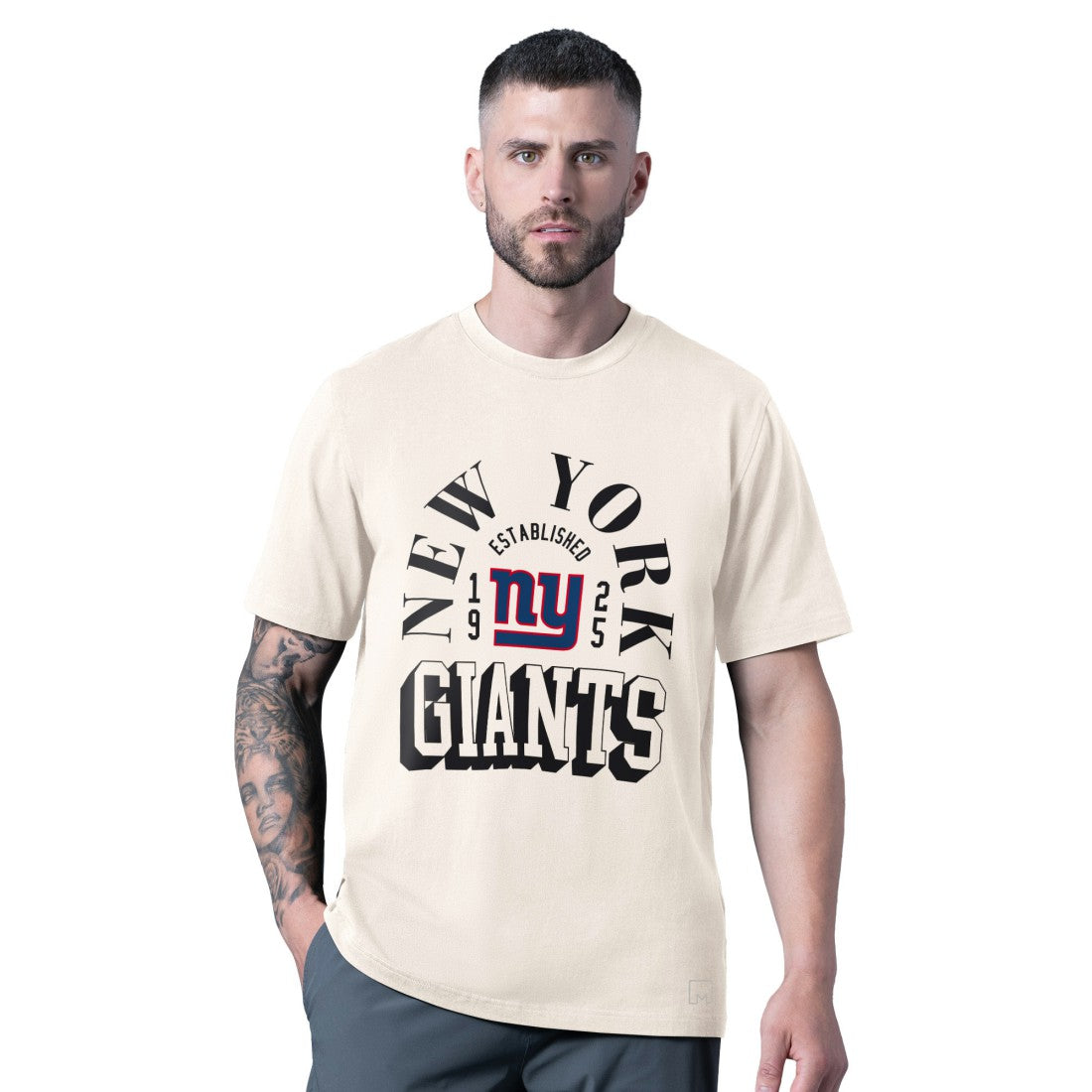 New York Giants MSX by Michael Strahan Whiteout Vintage T-Shirt - White T-shirts