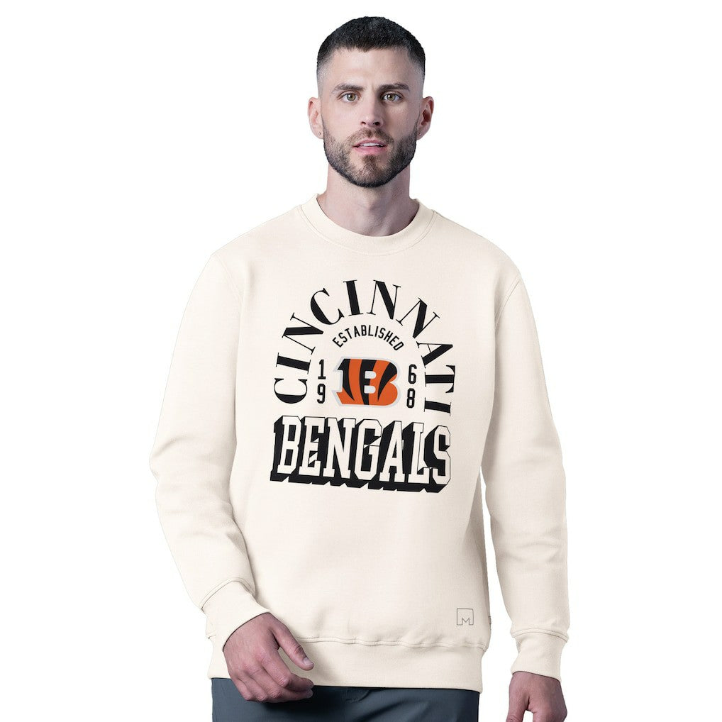 Cincinnati Bengals MSX by Michael Strahan Whiteout Tri-Blend Sweatshirt - White Sweatshirts