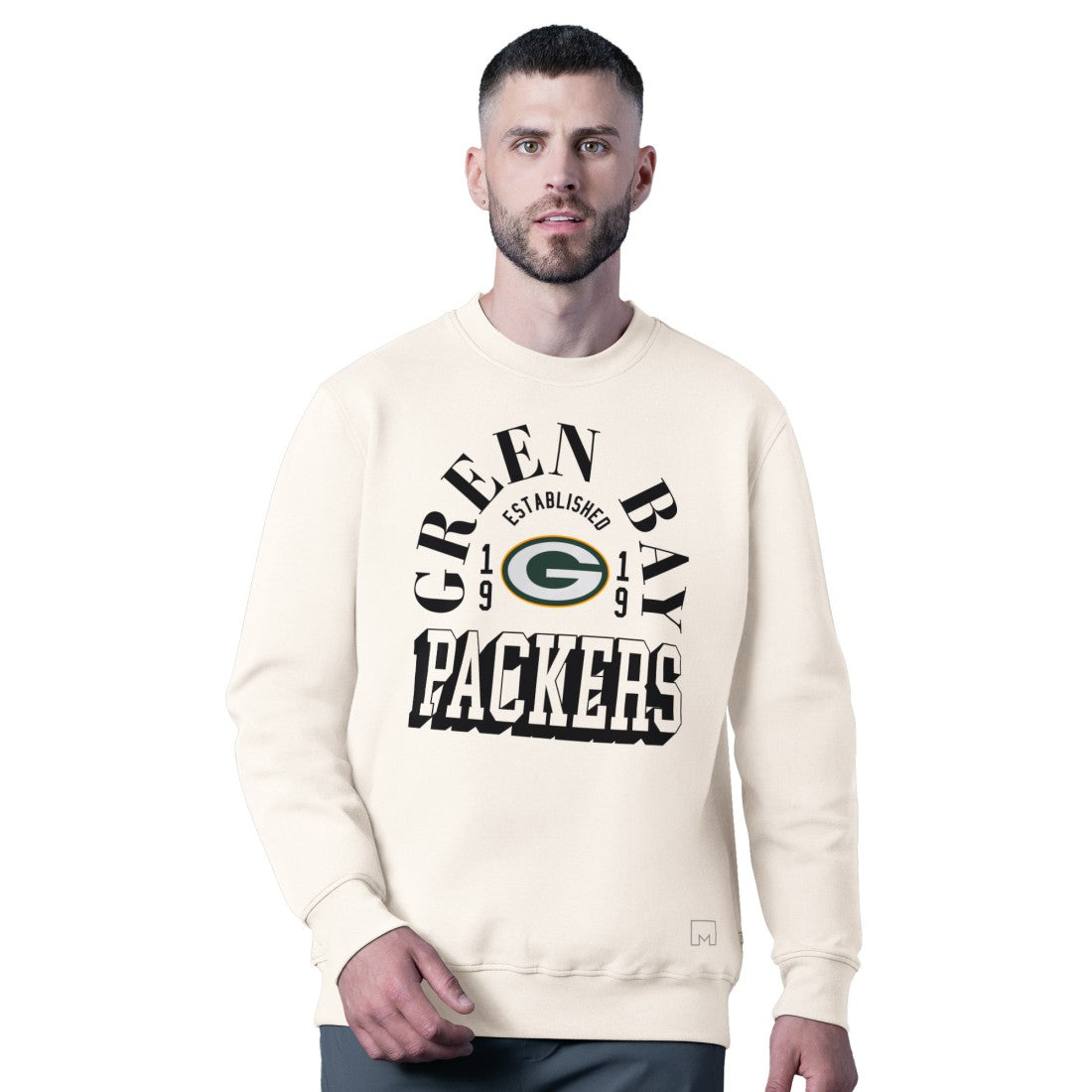 Green Bay Packers MSX by Michael Strahan Whiteout Tri-Blend Sweatshirt - White Sweatshirts