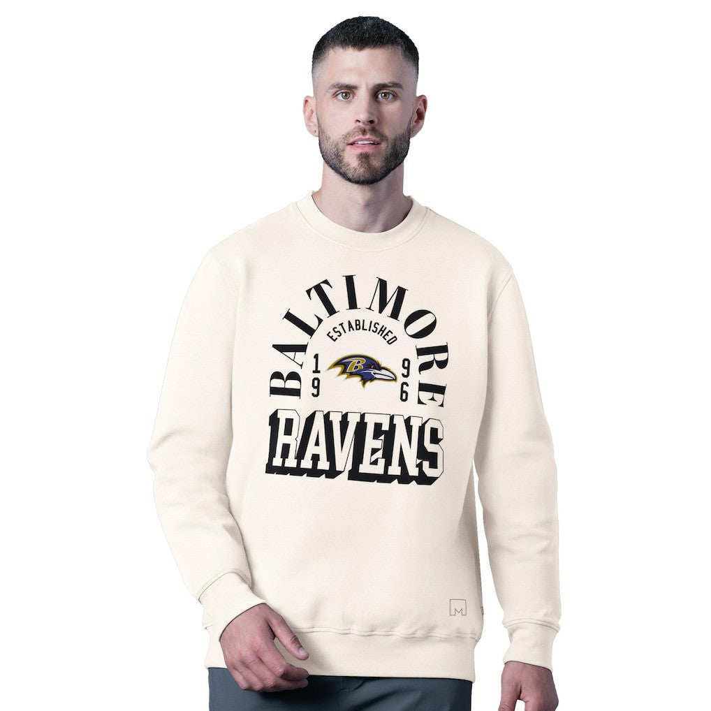 Baltimore Ravens MSX by Michael Strahan Whiteout Tri-Blend Sweatshirt - White Sweatshirts