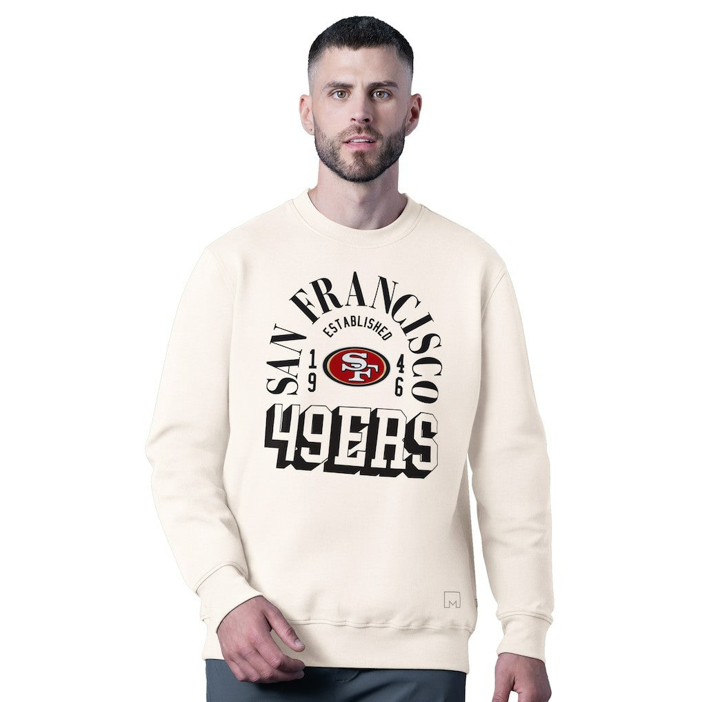San Francisco 49ers MSX by Michael Strahan Whiteout Tri-Blend Sweatshirt - White Sweatshirts