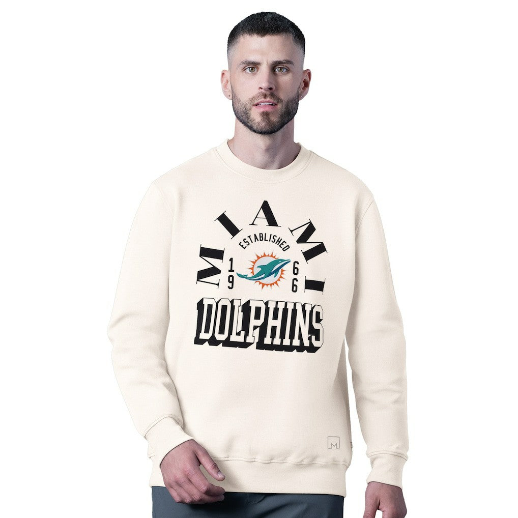 Miami Dolphins MSX by Michael Strahan Whiteout Tri-Blend Sweatshirt - White Sweatshirts
