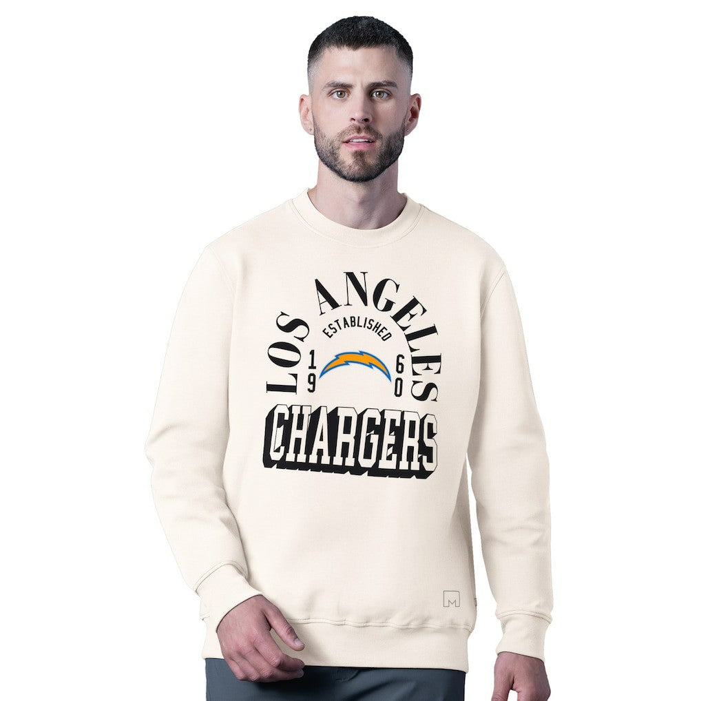 Los Angeles Chargers MSX by Michael Strahan Whiteout Tri-Blend Sweatshirt - White Sweatshirts