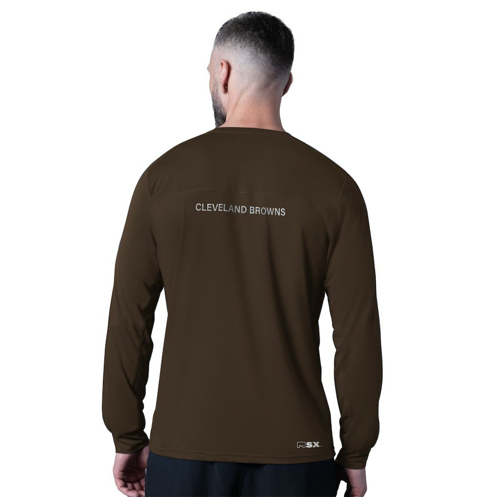Cleveland Browns MSX by Michael Strahan Forward Long-Sleeve T-Shirt - Brown T-shirts
