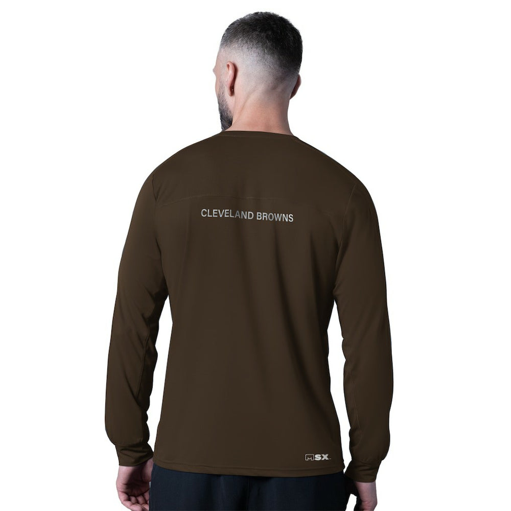 Cleveland Browns MSX by Michael Strahan Forward Long-Sleeve T-Shirt - Brown T-shirts