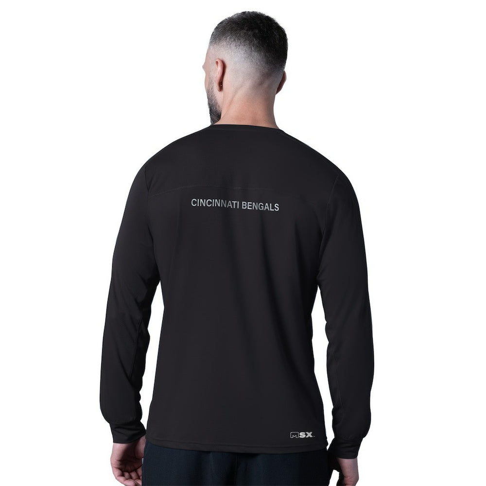 Cincinnati Bengals MSX by Michael Strahan Forward Long-Sleeve T-Shirt - Black T-shirts