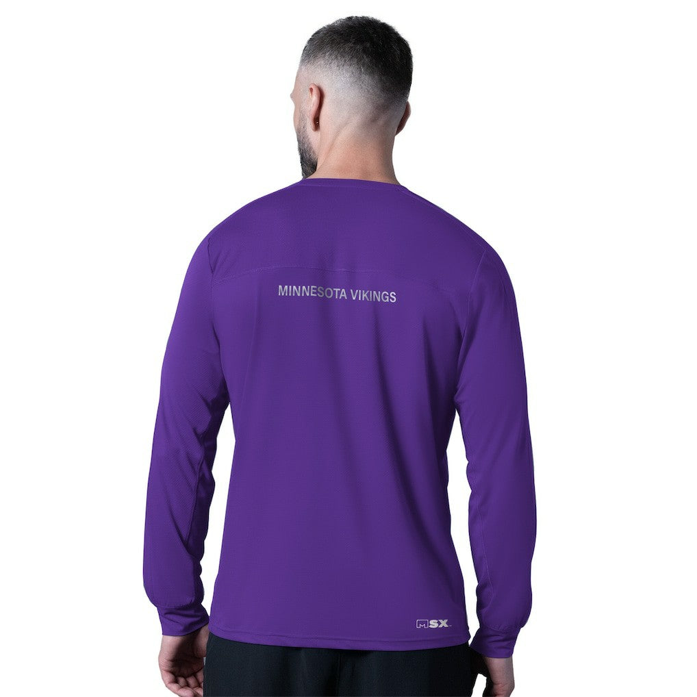 Minnesota Vikings MSX by Michael Strahan Forward Long-Sleeve T-Shirt - Purple T-shirts