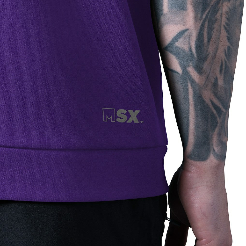 Minnesota Vikings MSX by Michael Strahan Tri-Blend Rebound Sleeveless Hoodie - Purple Hoodies