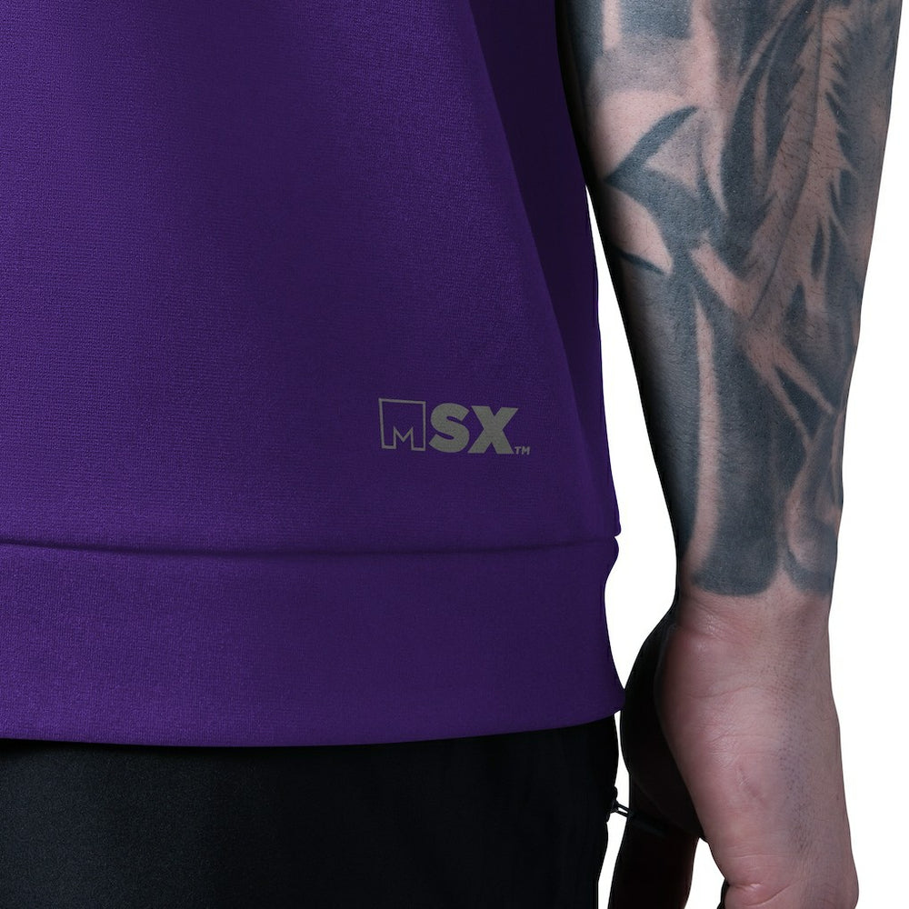 Minnesota Vikings MSX by Michael Strahan Tri-Blend Rebound Sleeveless Hoodie - Purple Hoodies