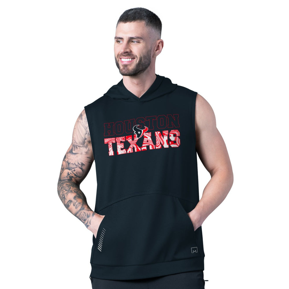Houston Texans MSX by Michael Strahan Tri-Blend Rebound Sleeveless Hoodie - Navy Hoodies