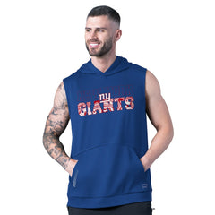 New York Giants MSX by Michael Strahan Tri-Blend Rebound Sleeveless Hoodie - Royal Hoodies
