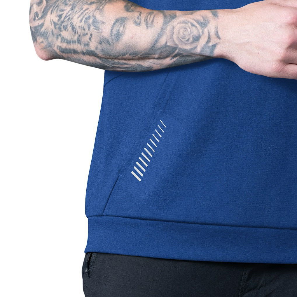 New York Giants MSX by Michael Strahan Tri-Blend Rebound Sleeveless Hoodie - Royal Hoodies