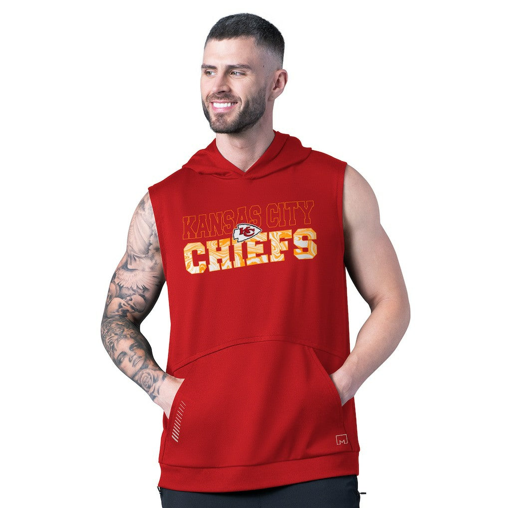 Kansas City Chiefs MSX by Michael Strahan Tri-Blend Rebound Sleeveless Hoodie - Red Hoodies