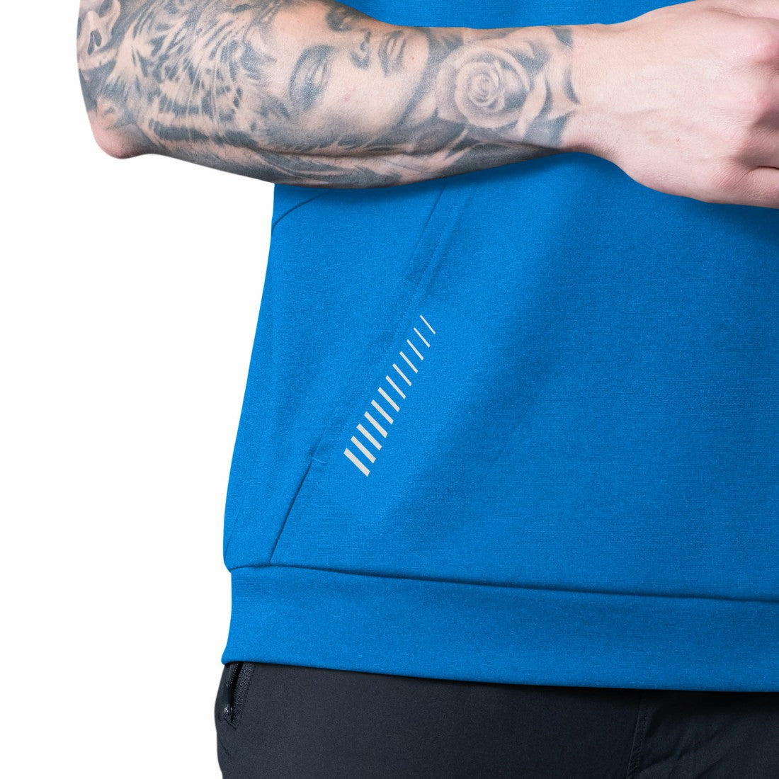 Detroit Lions MSX by Michael Strahan Tri-Blend Rebound Sleeveless Hoodie - Blue Hoodies