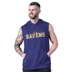Baltimore Ravens MSX by Michael Strahan Tri-Blend Rebound Sleeveless Hoodie - Purple Hoodies
