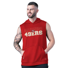 San Francisco 49ers MSX by Michael Strahan Tri-Blend Rebound Sleeveless Hoodie - Scarlet Hoodies