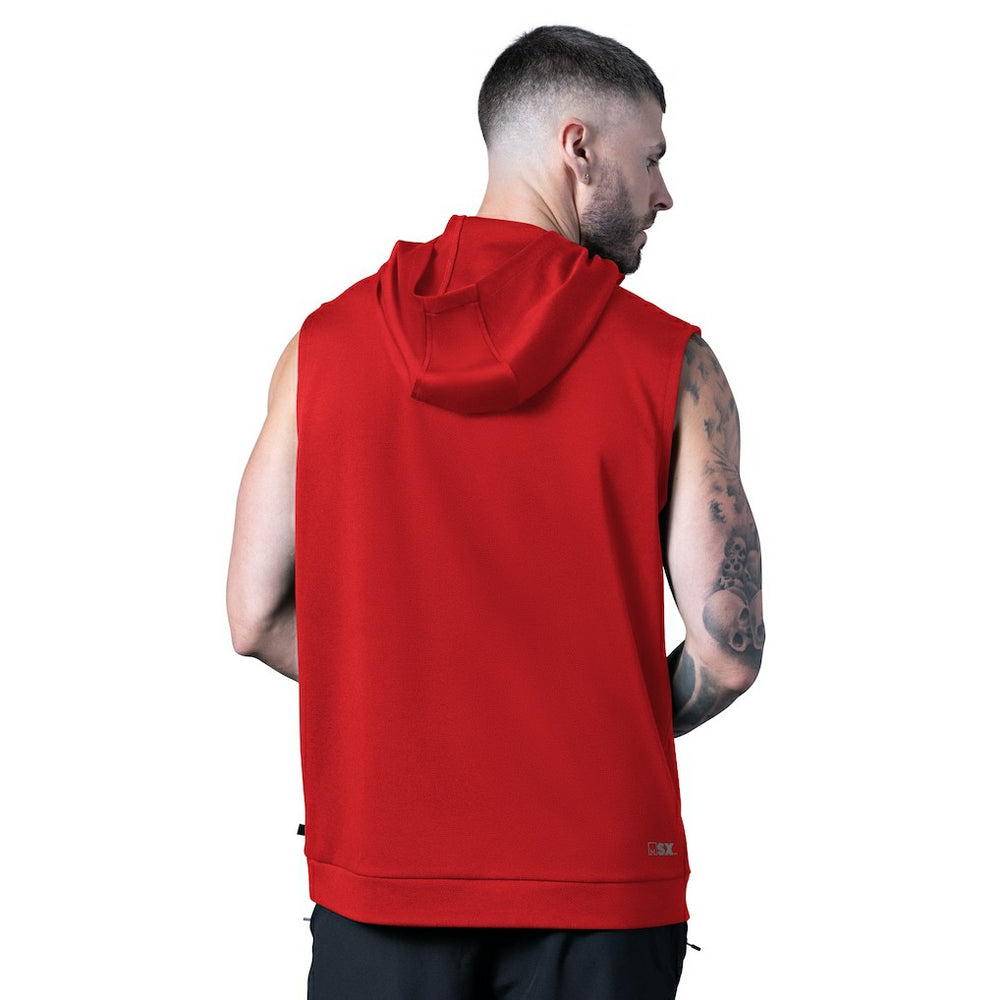 San Francisco 49ers MSX by Michael Strahan Tri-Blend Rebound Sleeveless Hoodie - Scarlet Hoodies