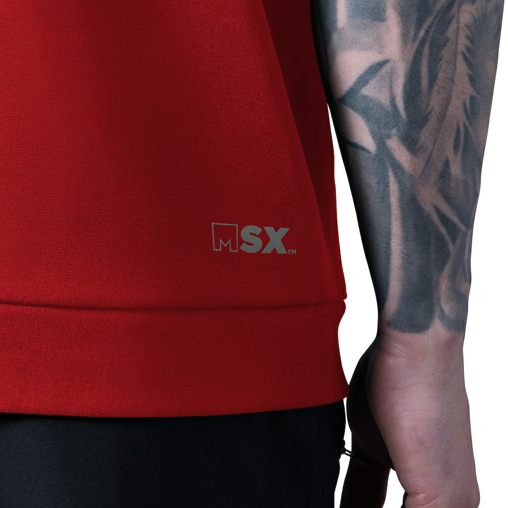 San Francisco 49ers MSX by Michael Strahan Tri-Blend Rebound Sleeveless Hoodie - Scarlet Hoodies