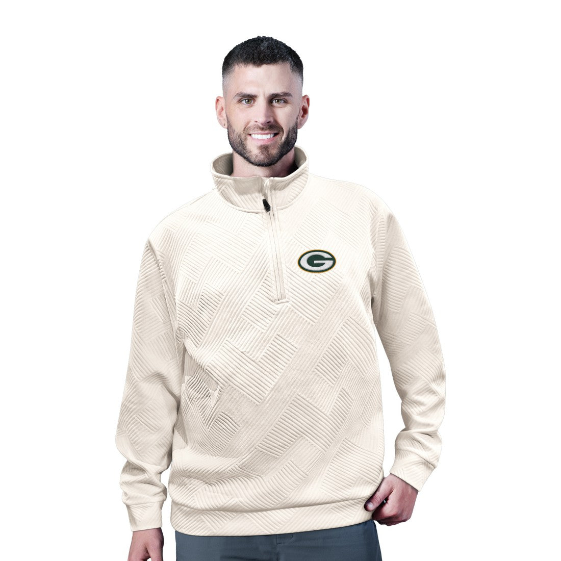 Green Bay Packers MSX by Michael Strahan Cross Training Half-Zip Pullover - White Pullover