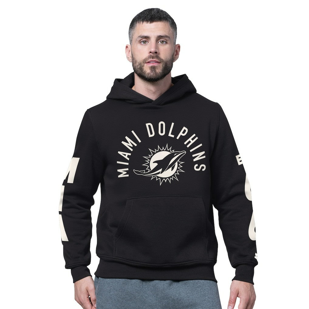 Miami Dolphins Starter Handoff Fleece Hoodie Sweatshirt - Black Hoodies