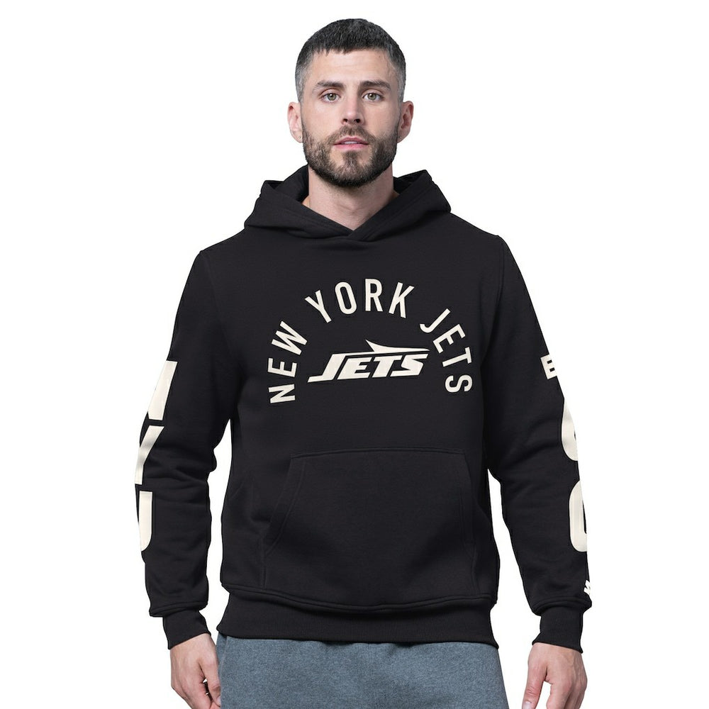 New York Jets Starter Handoff Fleece Hoodie Sweatshirt - Black Hoodies