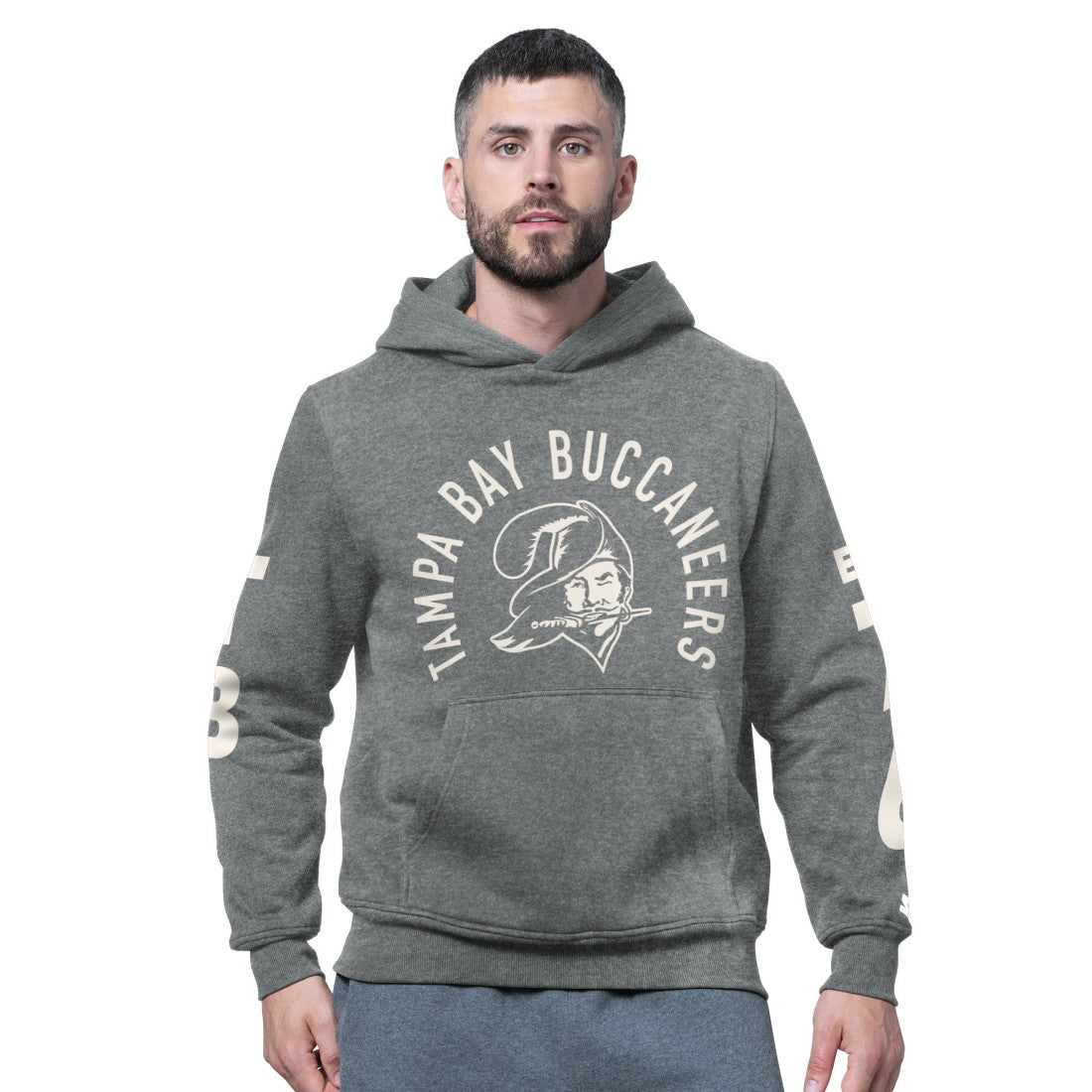 Tampa Bay Buccaneers Starter Handoff Vintage Logo Fleece Hoodie Sweatshirt - Charcoal Hoodies