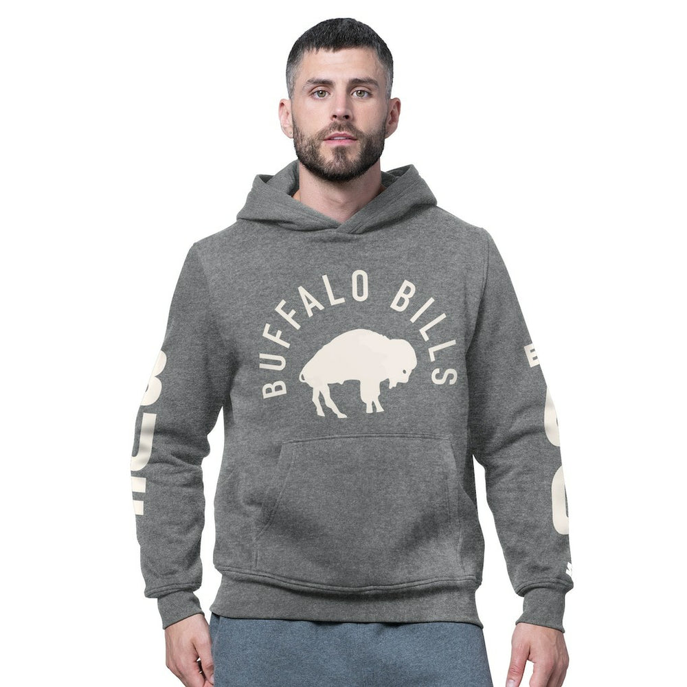 Buffalo Bills Starter Handoff Vintage Logo Fleece Hoodie Sweatshirt - Charcoal Hoodies