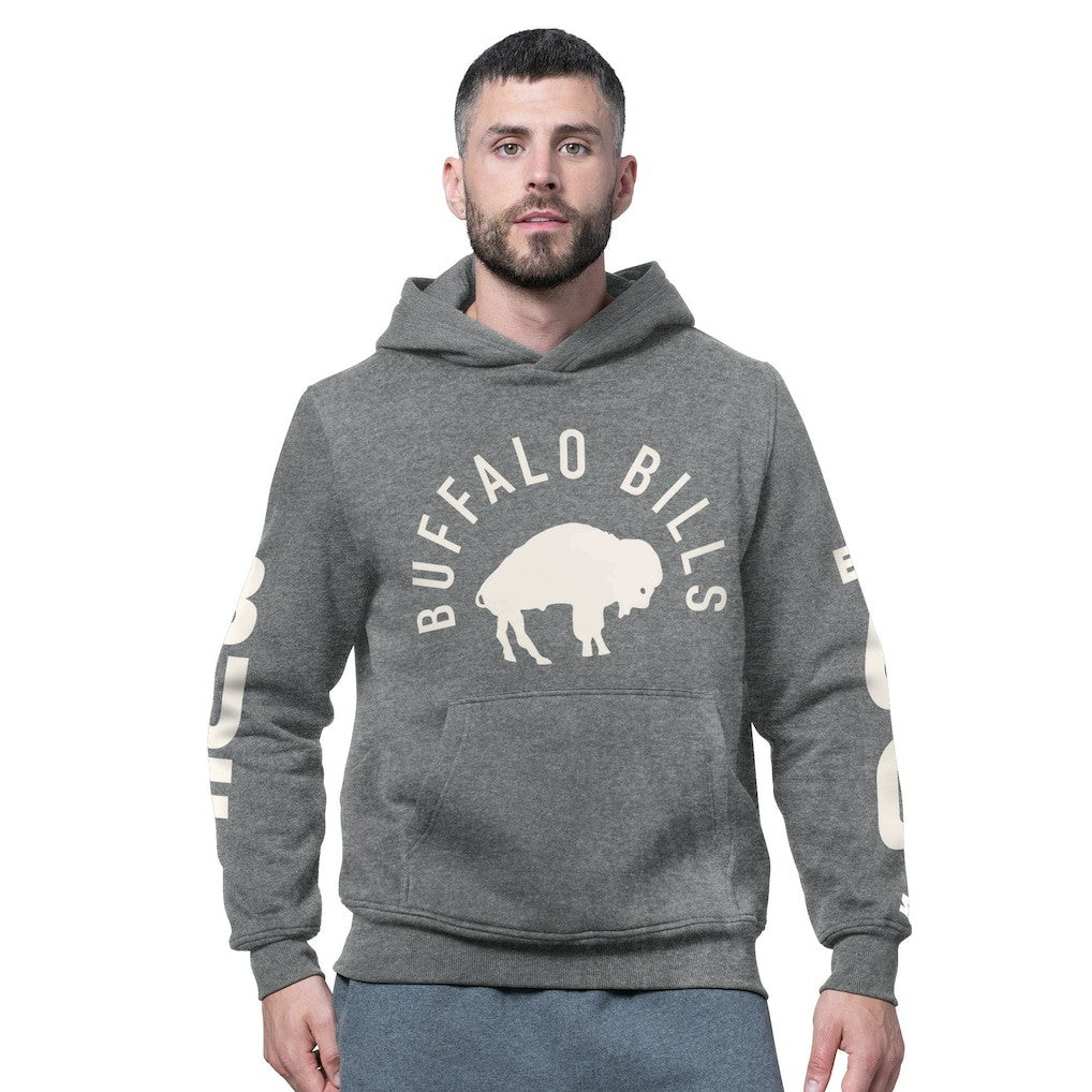Buffalo Bills Starter Handoff Vintage Logo Fleece Hoodie Sweatshirt - Charcoal Hoodies