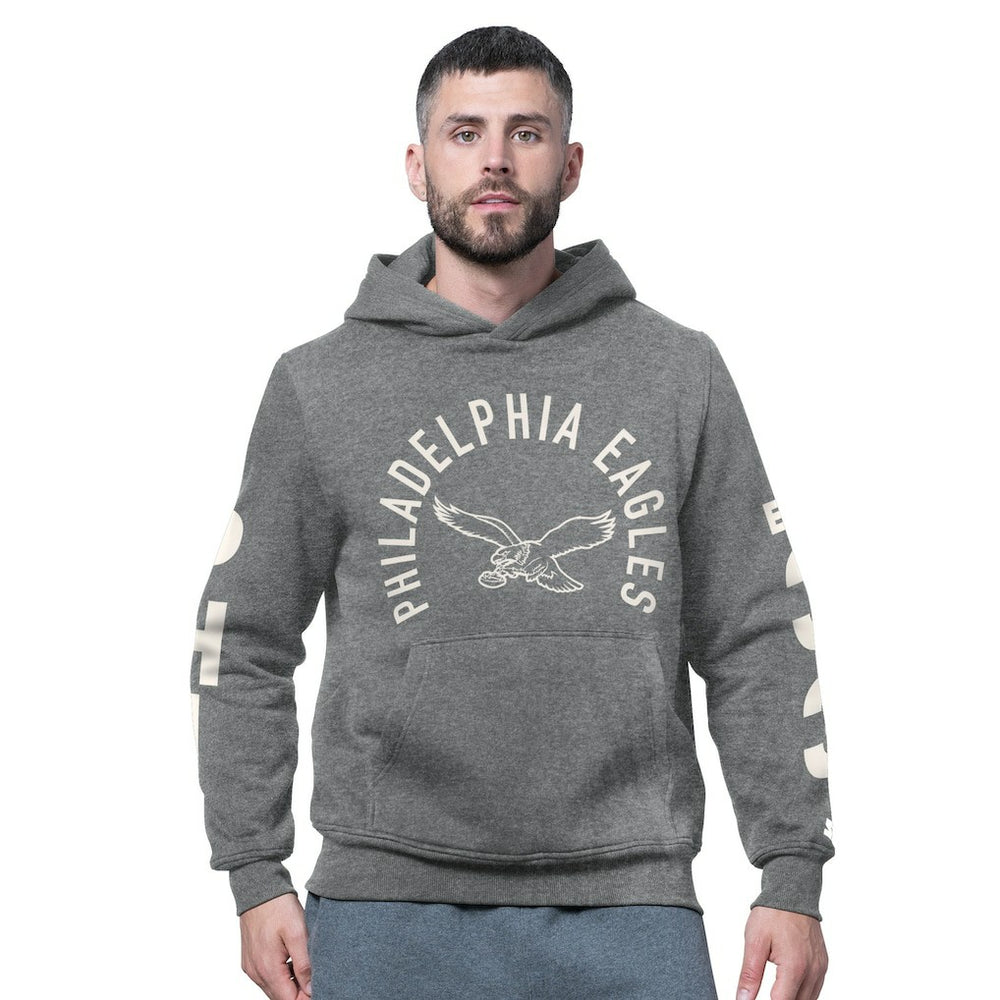 Philadelphia Eagles Starter Handoff Vintage Logo Fleece Hoodie Sweatshirt - Charcoal Hoodies
