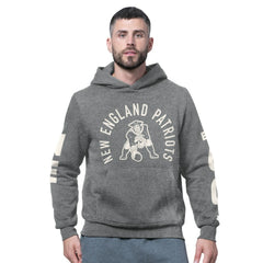 New England Patriots Starter Handoff Vintage Logo Fleece Hoodie Sweatshirt - Charcoal Hoodies