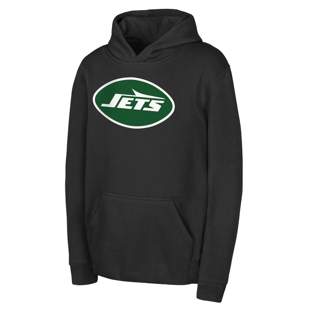 New York Jets Youth Team Logo Pullover Hoodie - Black Hoodies