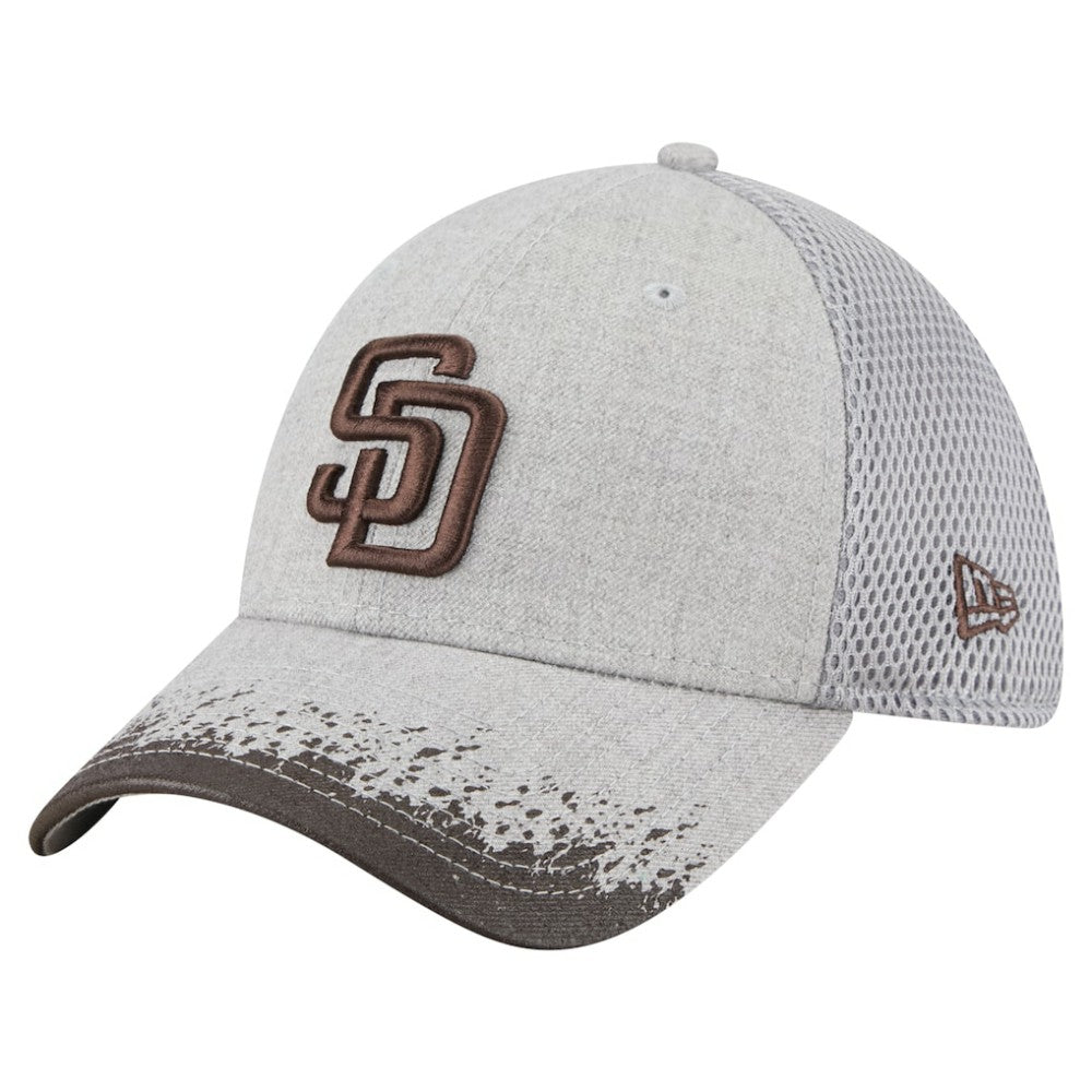 San Diego Padres New Era Visor Paint Splatter 39THIRTY Flex Hat - Gray Hats