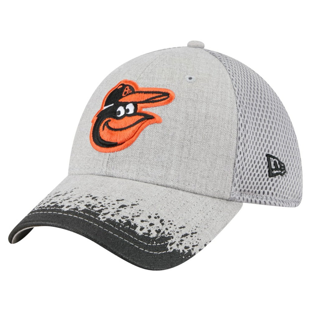 Baltimore Orioles New Era Visor Paint Splatter 39THIRTY Flex Hat - Gray Hats